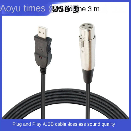 3m USB Microphone Cable, Micro USB Cable for Microphone Recording, Connect To Computer, 3m Computer Cable