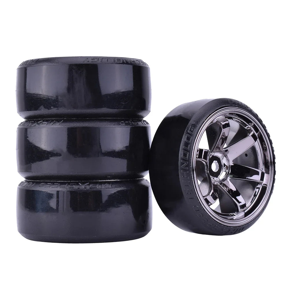 AUSTAR 4Pcs Drift Car Tire Wheel Rim Hard Wheel Tyre for 1/10 RC Car Vehicle Part Traxxas HSP Tamiya HPI Kyosho on-road Drifting