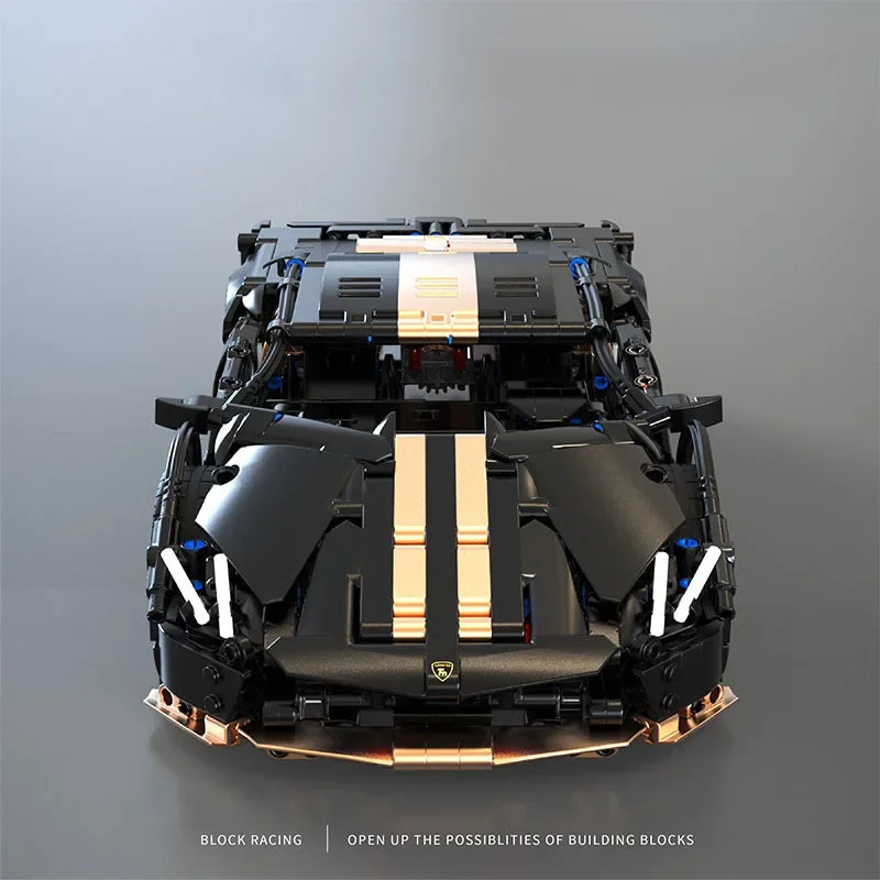 1309PCS Technical MOC 1:14 Black Gold Lamborghnised Building Blocks Sport Car Vehicle Assemble Bricks Toys Gifts for Kids Boy