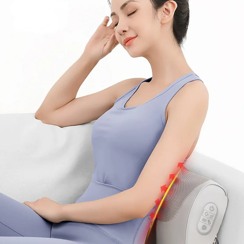 Body Massage Pillow Vibrator Electric Neck Shoulder Back Heating Kneading Infrared Therapy Head Shoulder Shiatsu Massage Pillow