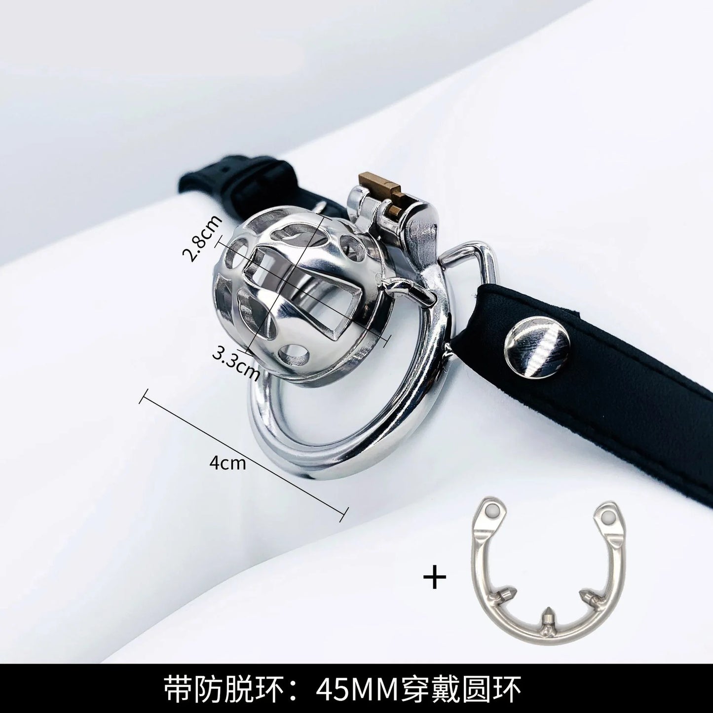 Wearable Chastity Lock with Hook Massage Male Stainless Steel Chastity Lock Adult Sex Products Chastity Lock