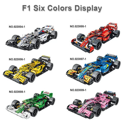 1099PCS Technical Kids MOC F1 Formula Sport Car Building Blocks Racing Vehicle Bricks Toys Gift for Boy Friend