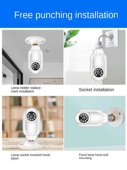 Tuya 390eyes Wireless Wifi Lamp Head Surveillance Camera 5G Dual Band Mobile Phone Remote Automatic Tracking