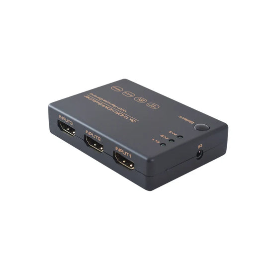 3-Port HDR HDMI Switcher - 4K 60Hz 3X1 Selector with Remote Control - 24M1