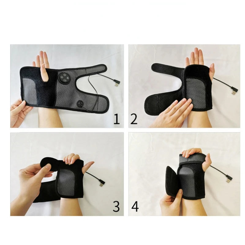 Hand Joint Massage Hand Acupoint Massage Finger Heating Vibration Tendon Sheath Physiotherapy Air Compression Press Massage Palm