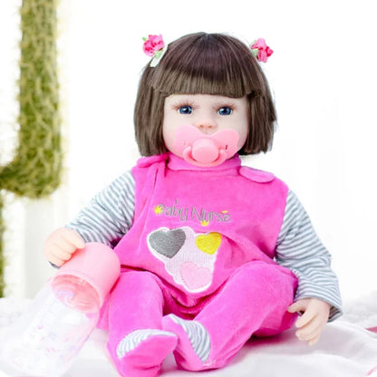 42CM Baby Reborn Doll Toys Sleeping Accompany Doll Lifelike Soft Toddler Reborn Dolls for Girls Birthday Present Gifts Kids Toys