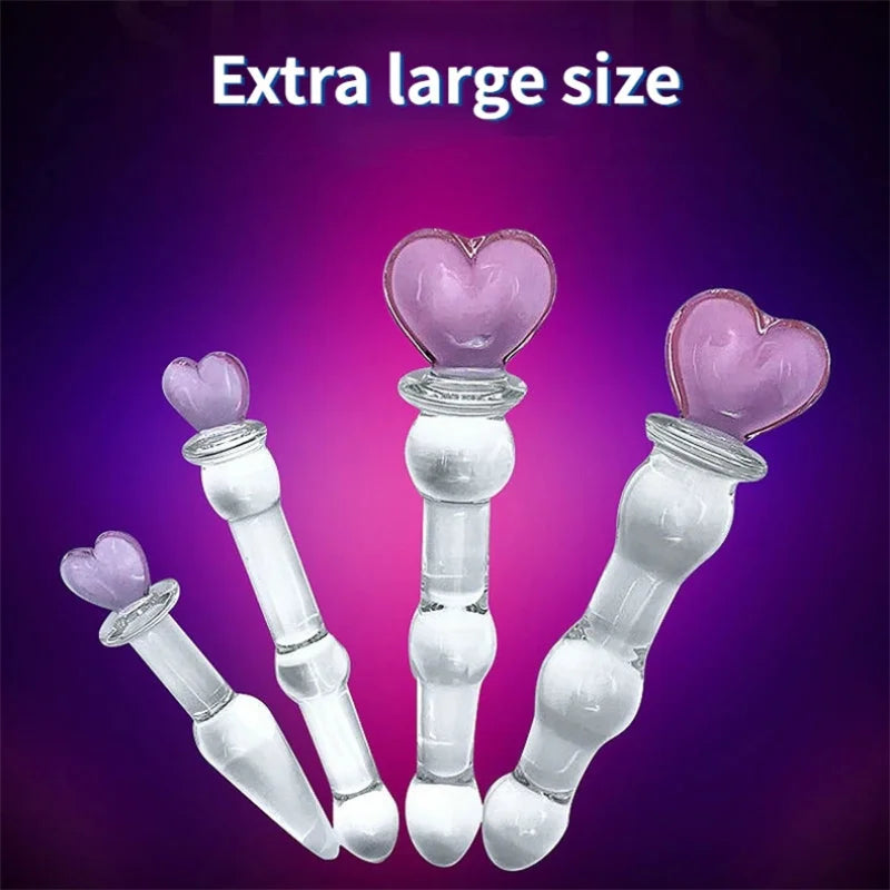 1PCS Anal Sex Toys Magic Wand Crystal Glass Stick Fake Parasol Anal Plug (S/M) Masturbation Dildos Sex Toy for Women Men Female