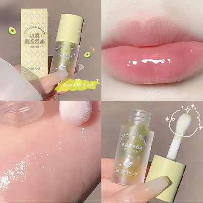 1pc 4g Crystal Jelly Lip Oil Hydrating Plumping Lip Gloss Coat For Cute Lipsticks Tinted Clear Serum Fruit Lip Balm Cosmetics