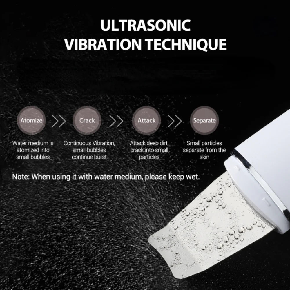 Face Deep Cleansing Facial Lifting EMS Ultrasonic Skin Scrubber C3 Peeling Shovel EMS Microcurrent Acne Blackhead Remover