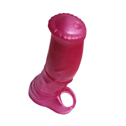 1pc Reusable Variety of Liquid Silicone Penis Cover Simulate Animal Hollow Soft Penis Bondage Gear for Adults Men's Thick Sleeve