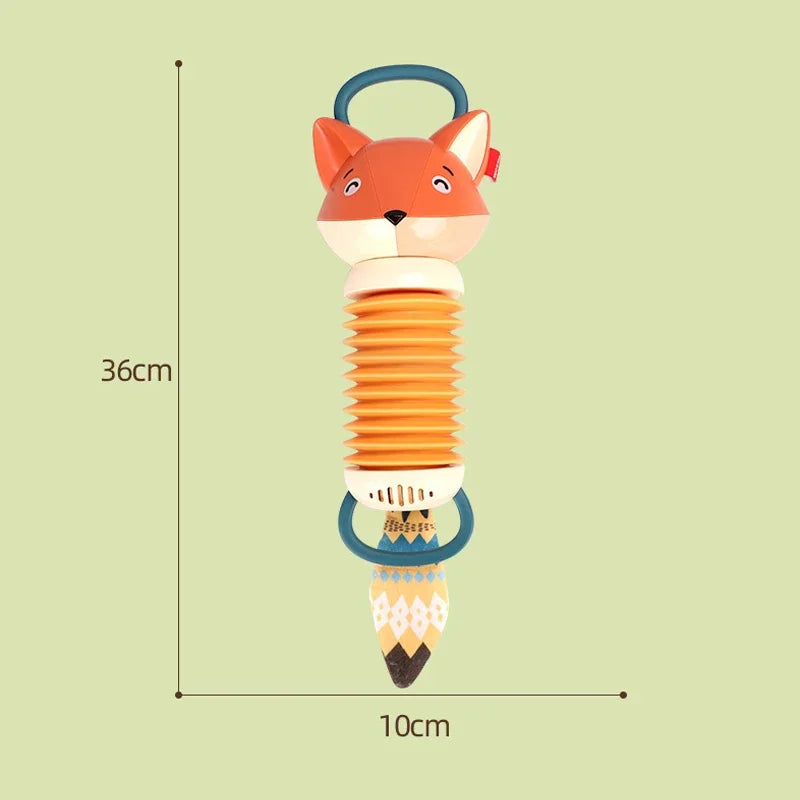 Accordion Instrument Toy Fox Musical Rattle Early Education Electric Puzzle Cute Cartoon Animals Simulation Toys Children