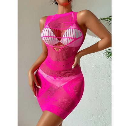 1pc Hot Sexy Clothes Women Bandage Halter Mini Dress Summer Fashion Club Beach Dress Open Bra Bodycon Dress Outfits Party Dress