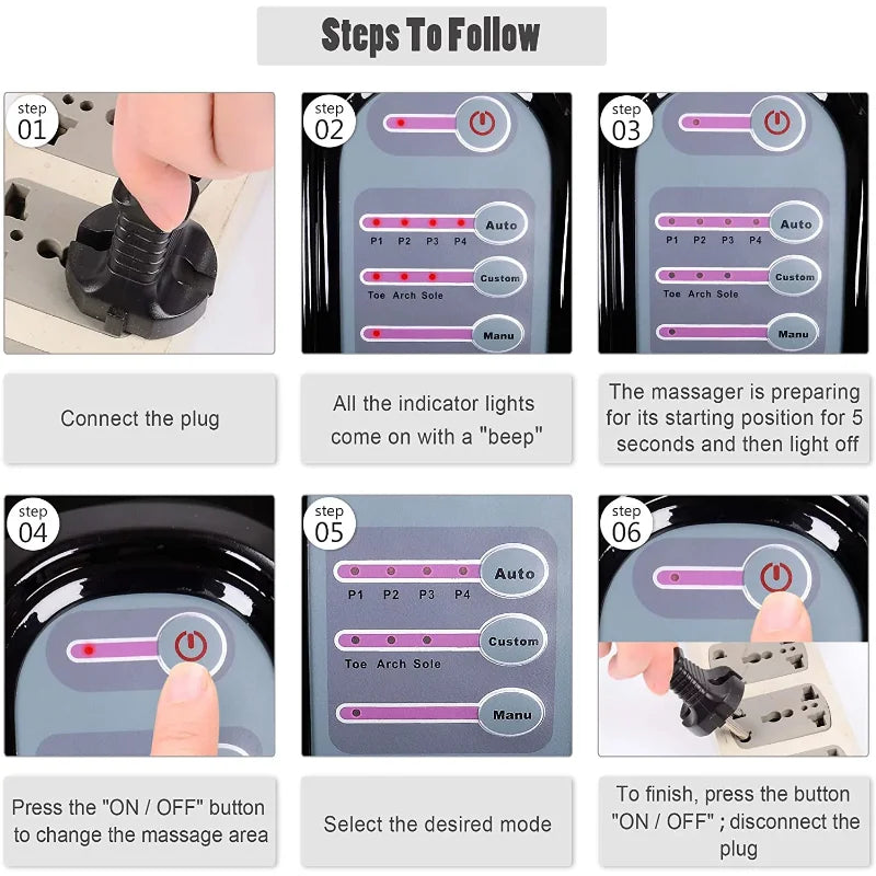 Automatic Finger Pressure Kneading Foot Massager Small Leg Foot Sole Massage Beauty Leg Instrument Set