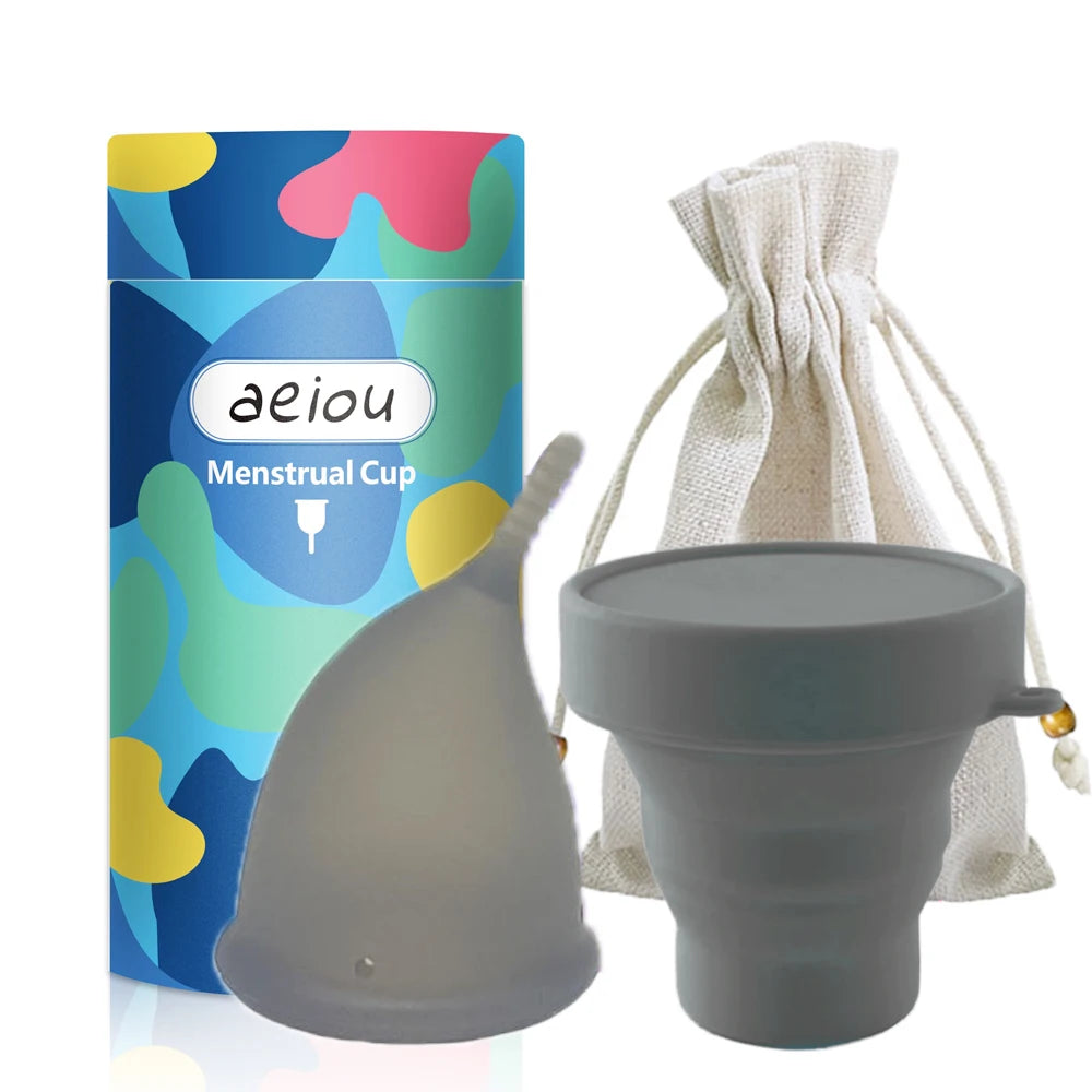 Menstrual Cups Eco-friendly Reusable Medical Soft Silicone Menstrual Cup Set Sterilizer Feminine Hygiene Product Period Cup