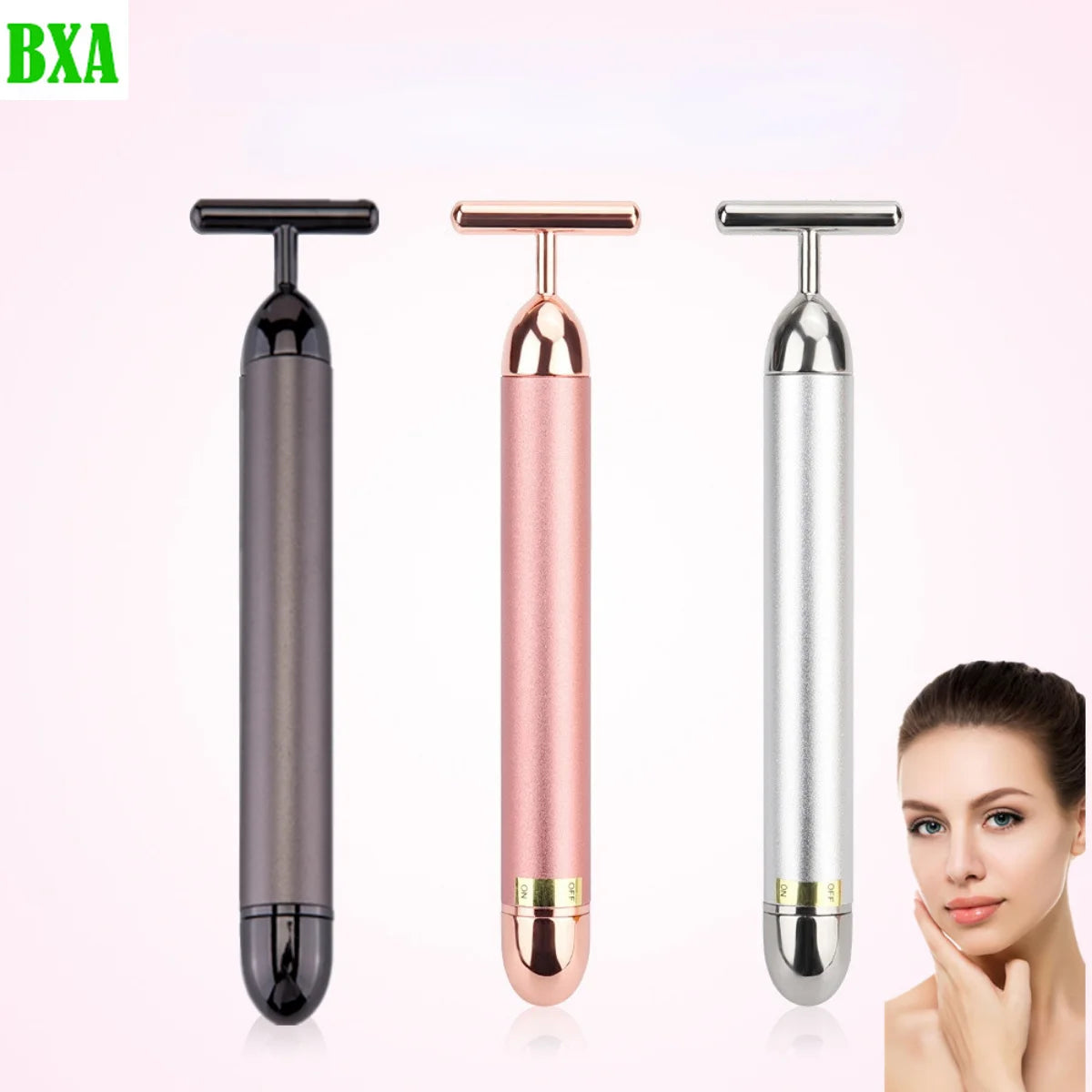 Face Lift Bar Roller Vibration Slimming Massager Facial Stick Facial Beauty Skin Care T Shaped Vibrating Tool