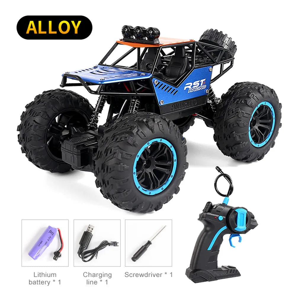 2.4G Remote Control Off-road High-speed Car Toy Scooter Model Rechargeable Lighting Alloy Children's Toy Remote Control Car