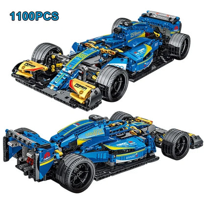 1099PCS Technical Kids MOC F1 Formula Sport Car Building Blocks Racing Vehicle Bricks Toys Gift for Boy Friend