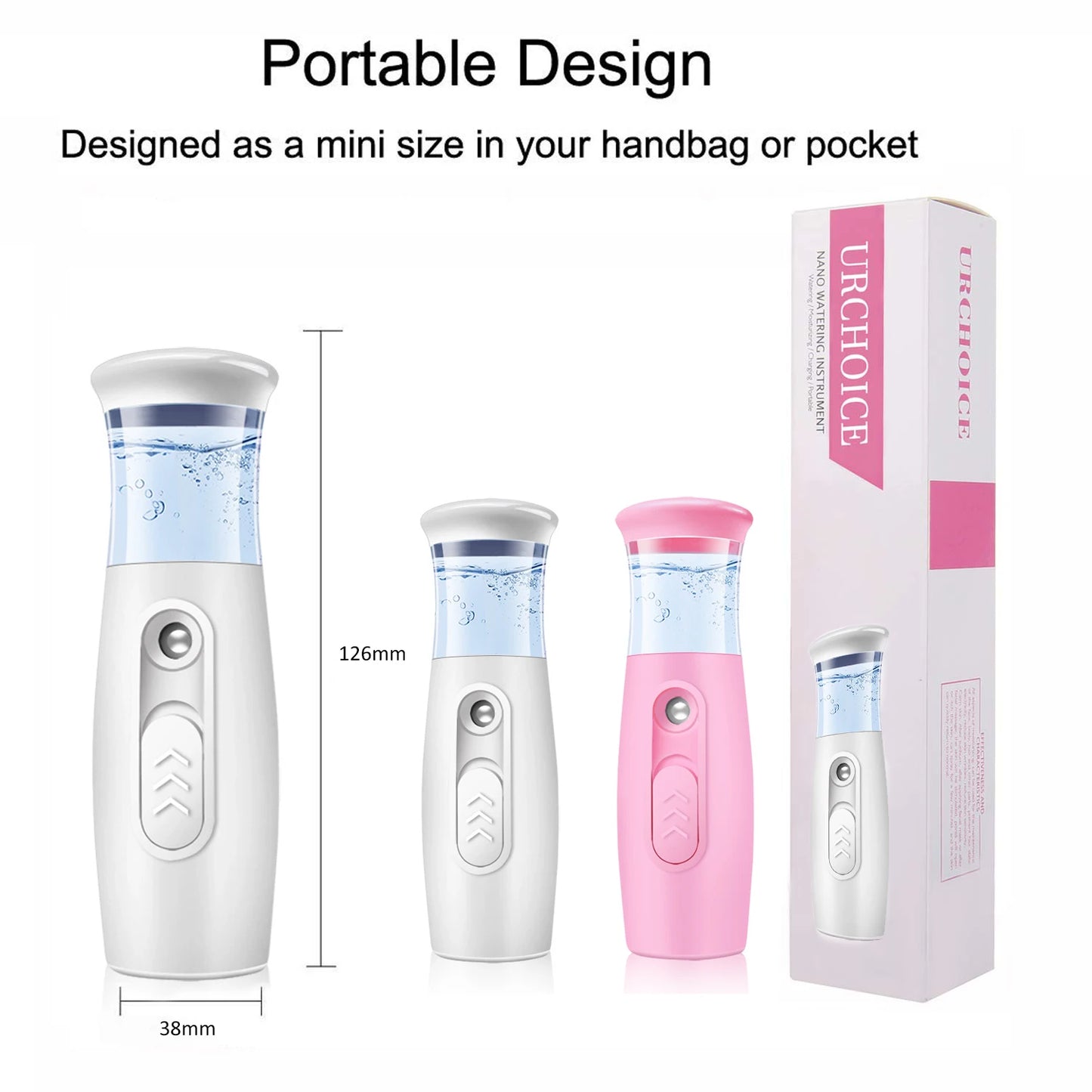 Portable Charged Beauty Instrument Mini Nano Face Steam Engine Cool Face Steam Engine Hand Spray Moisturizing Skin Care Cleaning