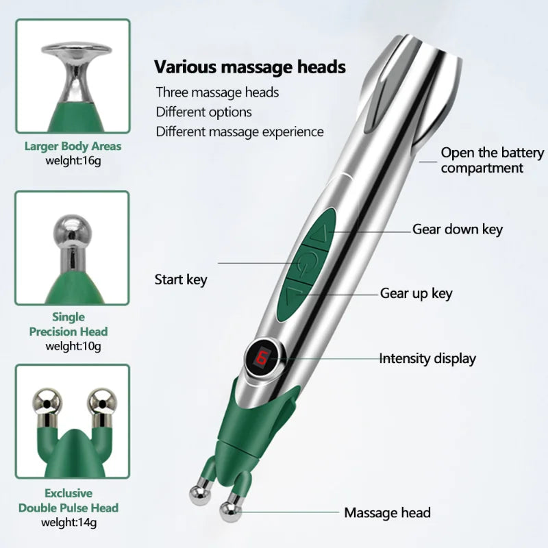 New Electric Meridian Massage Pen TENS Muscle Circulation Massage Acupuncture Muscle Relax Massager Therapy Meridian Energy Pen