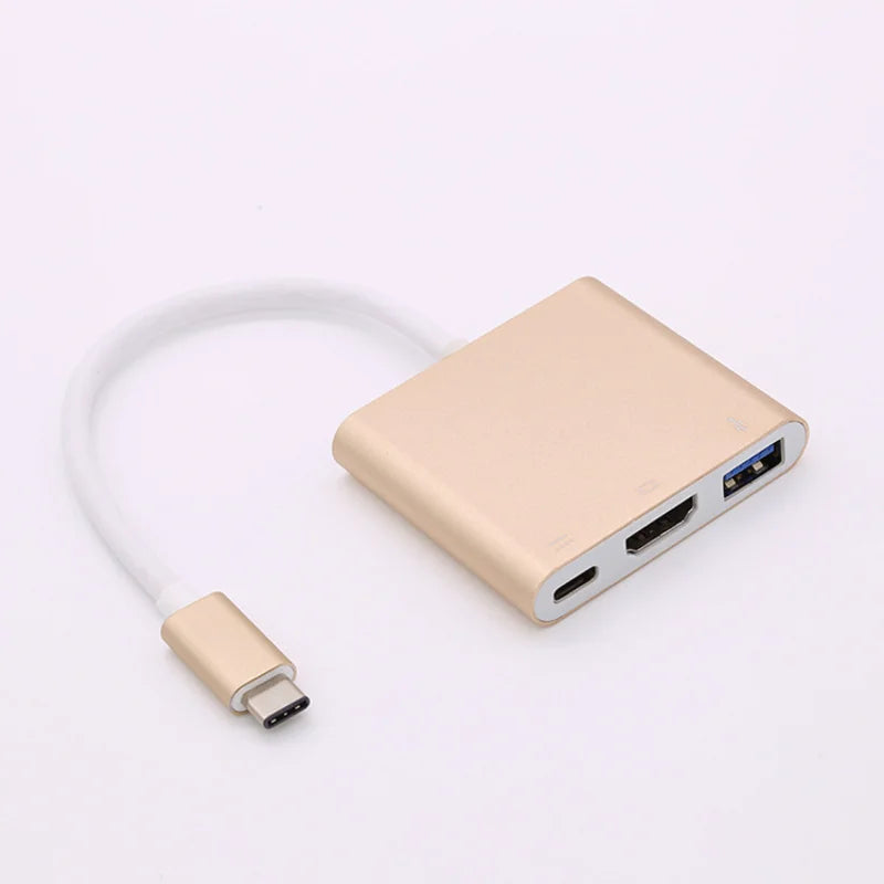 Type-C To HDMI USB3.0 Aluminum Alloy USB 3.1 To HDMI Cable with PD Power Delivery