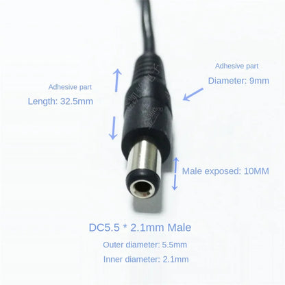 1.5m Pure Copper 0.3mm² Cigarette Lighter To DC5.5*2.1mm Power Cable for 12V 3A Purifiers, Car Chargers