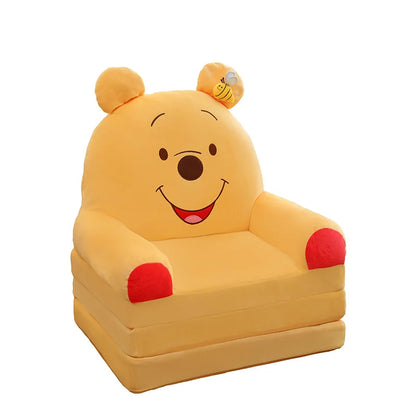 150cm Cute Cartoon Strawberry Bear Lazy Foldable 3-Layer Sofa Can Be Dismantled Washed Plush for Kids Girls Gifts Travel Tatami