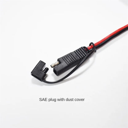 12AWG Solar Panel Assembly Power Cable with Screw Hole and Dustproof Cover, SAE Socket Box Extension Cable, 30cm