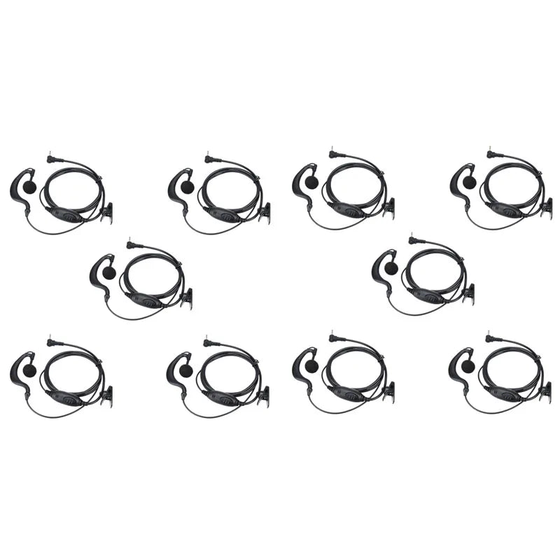 10x 1Pin 2.5mm Ear Hook PTT Mic Earpiece Microphone Headset for Motorola Talkabout TLKR T3 T4 T60 T80 MR350R T6200C MH230R Radio