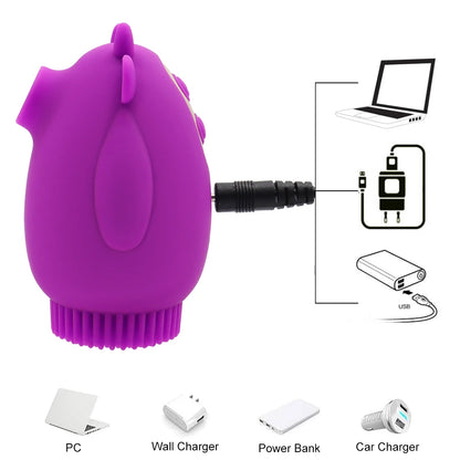 Wellness 10 Modes Clitoris Stimulator Oral Nipple Licking Vagina Sucker Adult Sexual Machine 2 in 1 Sucking Vibrator for Women