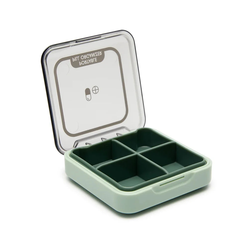 4 Grid Portable Pill Box Waterproof Medication Box Travel Pill Box Vitamin Tablet Container Plastic Box Capsule Organizer