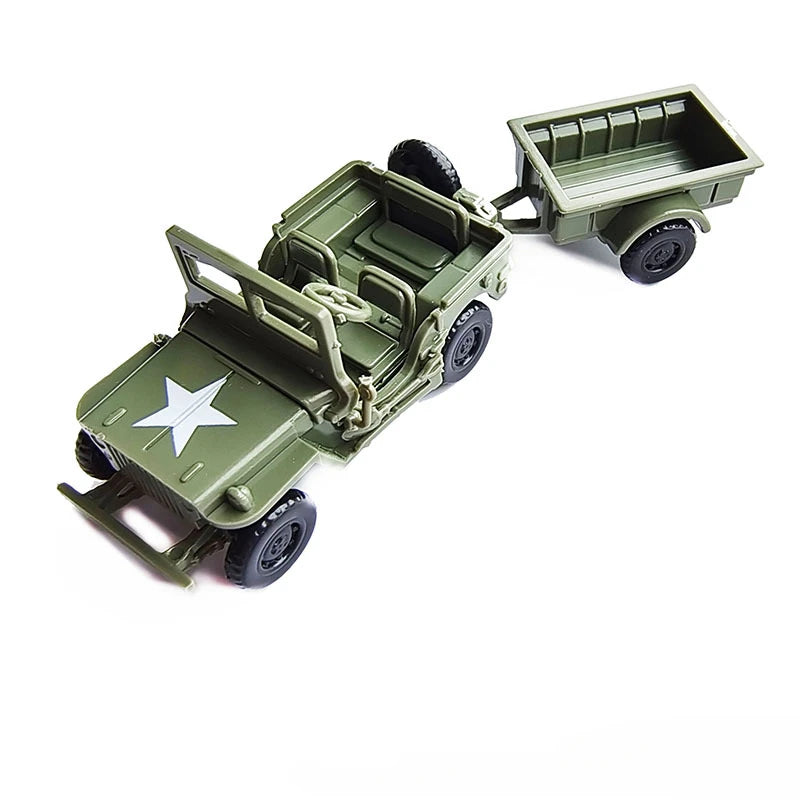 4D 1/72 Assembled Modle World War II USA Allied Willis Jeep Model Military Decoration Car Collection Toy Sandpan Game Toys