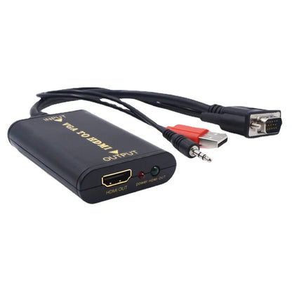 VGA To HDMI Converter - Audio Input with USB Power Supply - VGA To HDMI Female Video Audio Converter