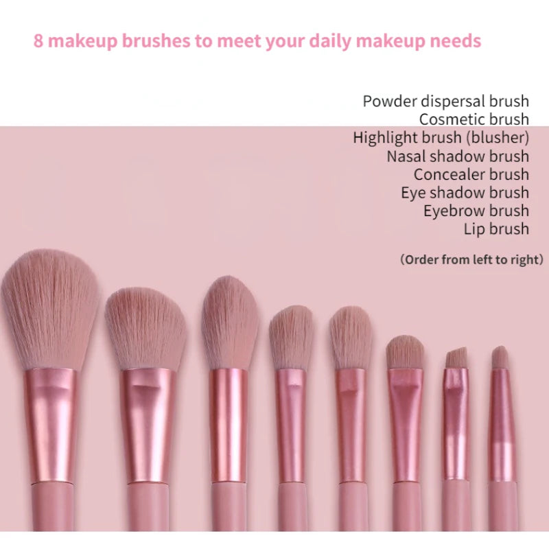 8PCS Makeup Brushes Set Professional Cosmetic Powder Eye Shadow Foundation Blush Blending Concealer Beauty Make Up Tool Brushes