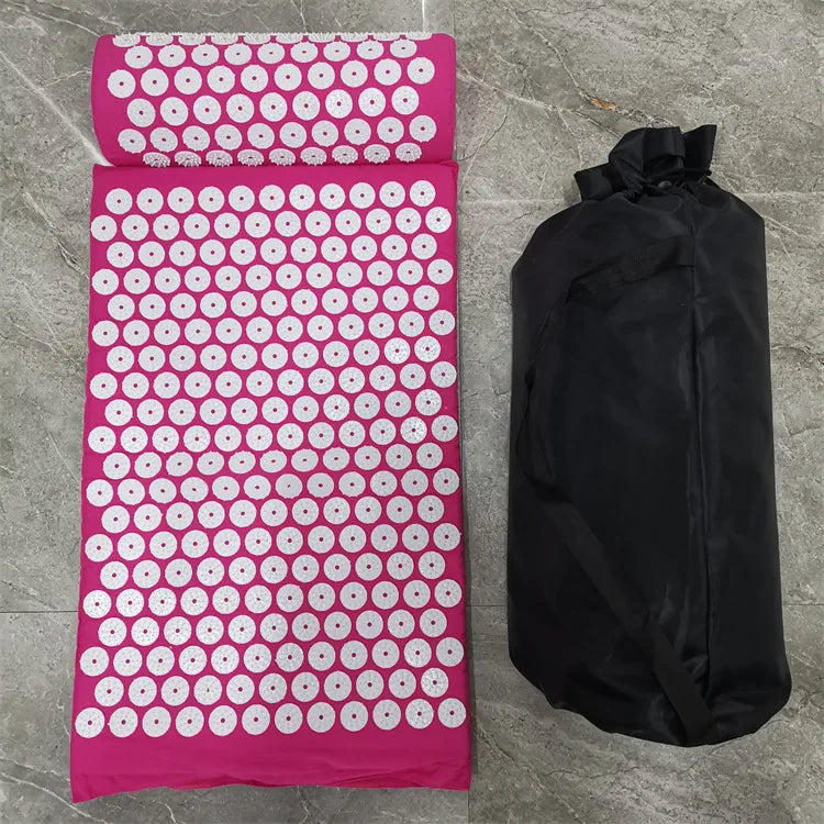 Yoga Acupressure Mat Yoga Shiatsu Pad Neck Back Foot Massager Pain Pressure Relief Massage Pad Massage Cushion Pad