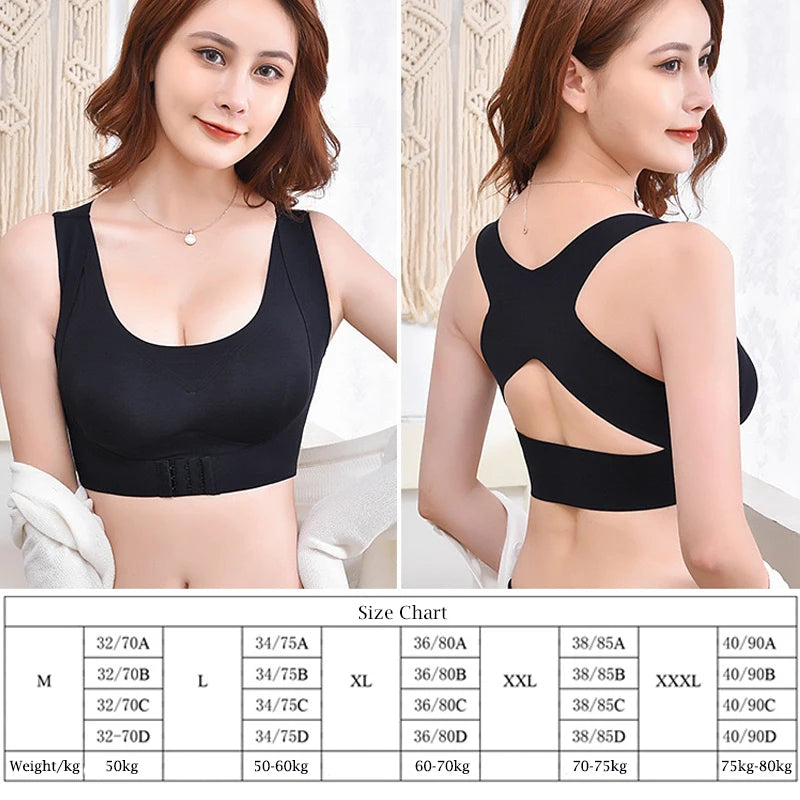 Women Bra Posture Corrector Bralette Front Closure Bras Fitness Vest Push Up Bra Female Brassiere Underwear Cross Back Tank Tops