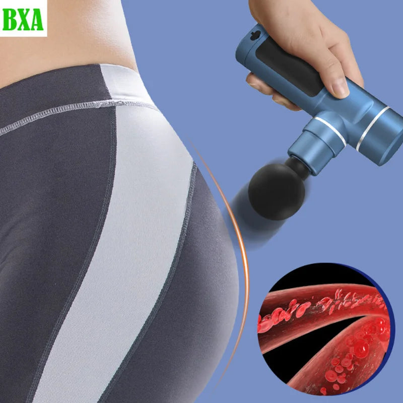 New Smart Electric Muscle Fascial Massager Mini Portable Body Professional Deep Tissue USB Rechargeable with 4 Heads