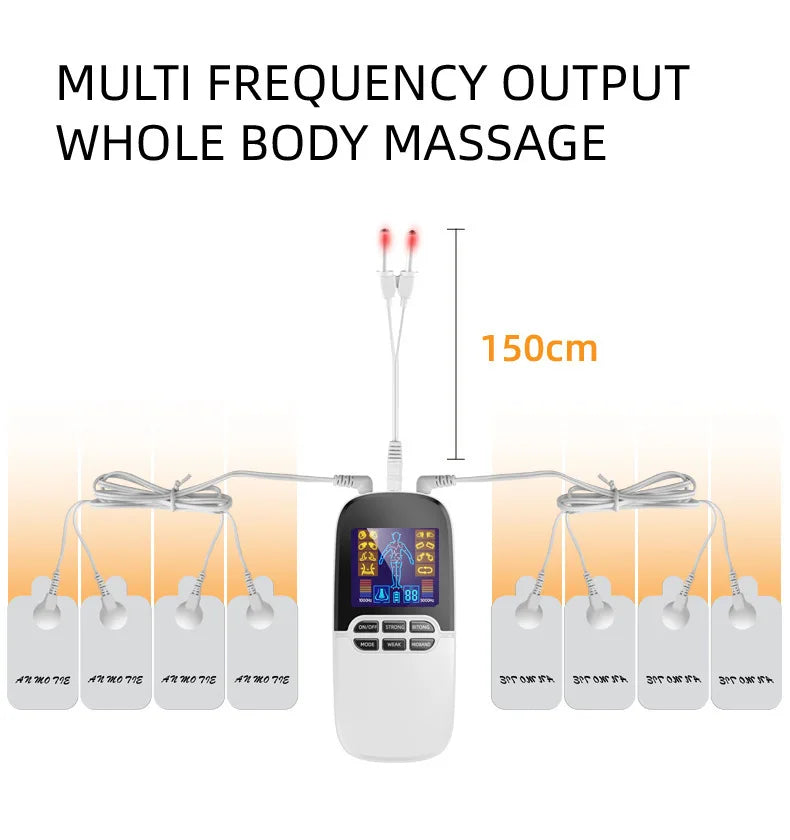 Digital Meridian Massager Multi-functional Medium Frequency Meridian Therapy Instrument Home Rechargeable Double Output Machine