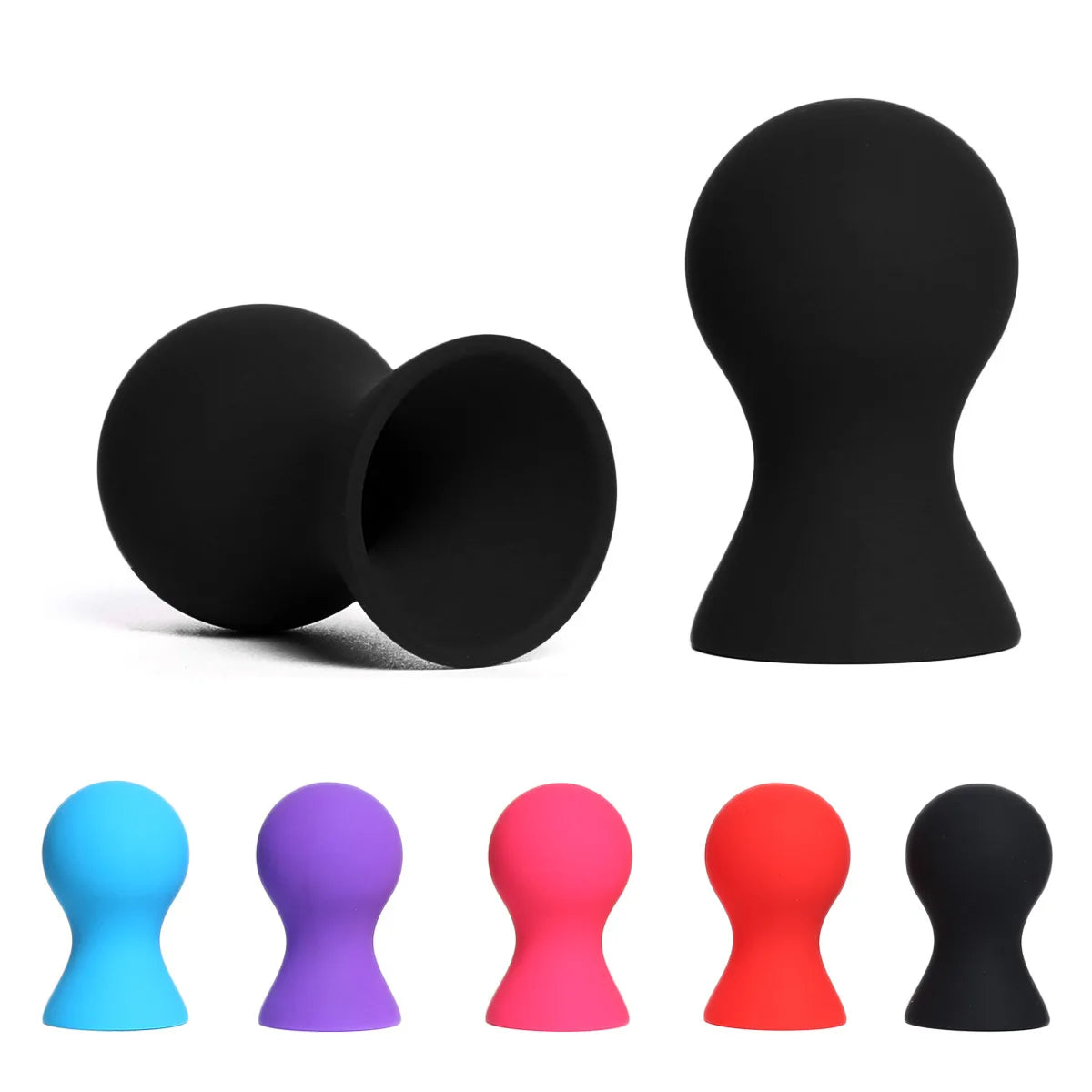 A Pair Silicone Nipple Sucker Pump Suction Cup Breast Massager Clitoris Stimulator Sex Toys for Man Woman Flirting Products