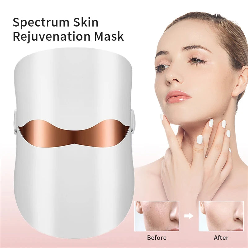 LED Light Therapy Facial Mask 7-3 Colors Lamp Photon Anti-Aging Anti Wrinkle Rejuvenation Wireless Face Mask Skin Care Beauty