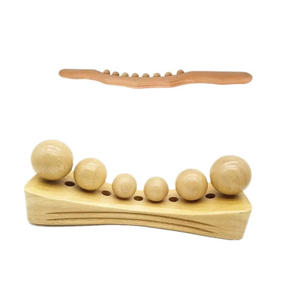 6 in 1 Wood Body Massager Psoas Muscle Hip Release Trigger Point Therapy Massage Tools Physical Therapy for Occipital Cordus