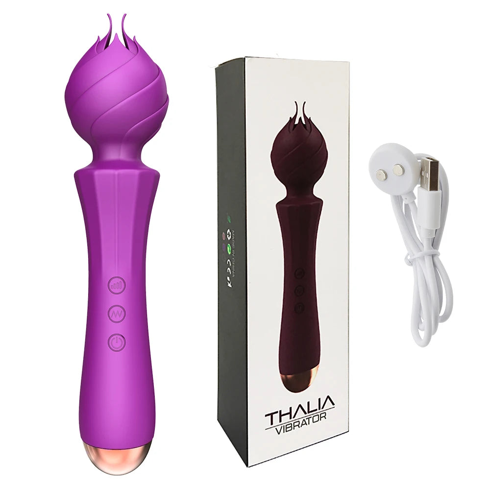 AV Magic Wand Vibrator Powerful Electric Massage Stick 20 Modes Vibration G Spot Orgasm Dildo Clit Stimulation Sex Toy for Women