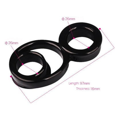 TPE 3-Ring Locking Cock Ring Delay Ejaculation Dick Enlargement Penis Ring Stronger Erection Sex Toys for Men Couple