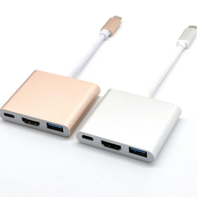 Type-C To HDMI USB3.0 Aluminum Alloy USB 3.1 To HDMI Cable with PD Power Delivery