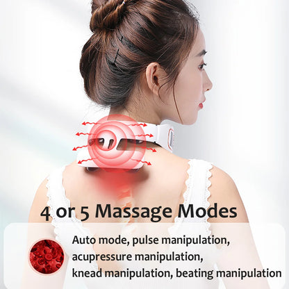 6/3 Head USB Wireless Neck Electric Massager Cervical Infrared Heating Vibration Massage