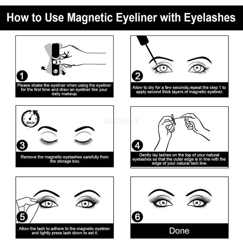 Black Magnetic Eyeliner Glue False Eyelash Extension Magic Self-adhesive Liquid Eyeliner Eye Makeup No Blooming  Cosmetics