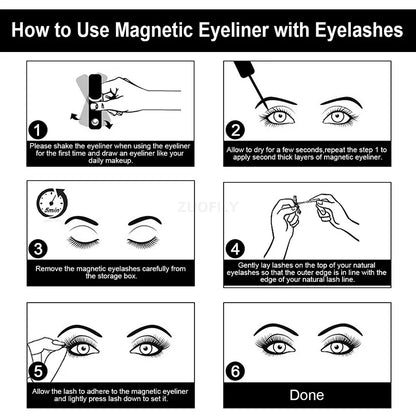 Black Magnetic Eyeliner Glue False Eyelash Extension Magic Self-adhesive Liquid Eyeliner Eye Makeup No Blooming  Cosmetics