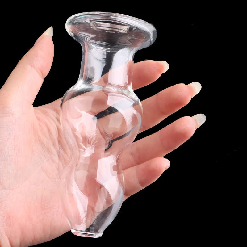 1pcs Big Glass Hollow Anal Plug See Through Butt Plugs Transparent Dildos Anal Plugs for Women Men Adult Sex Toys Products