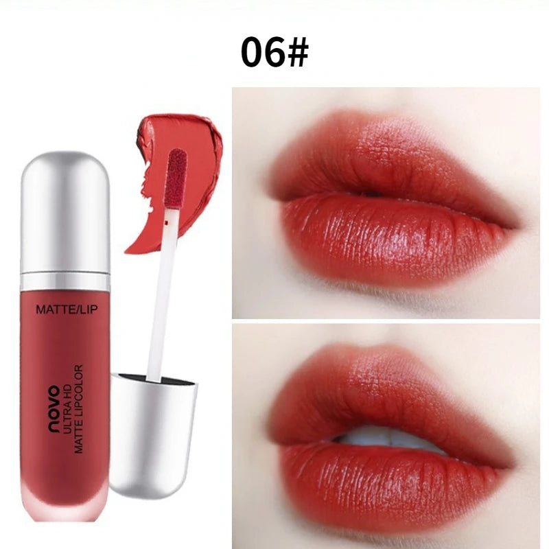 Lip Gloss Matte Velvet Ice Cream Tint 8Colors Nude Makeup Lip Tattoo Waterproof Long Lasting Moisture Non-Fading Liquid Lipstick