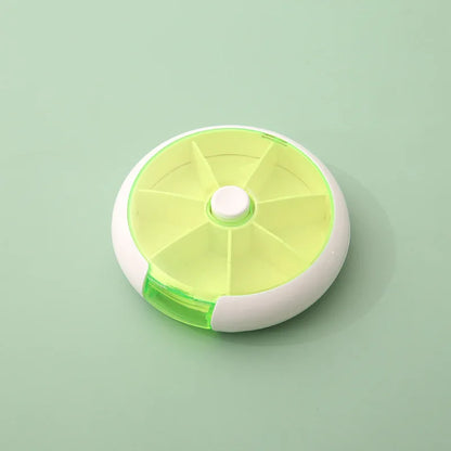 Portable Small Round Pill Box Portable 7 Days A Week Travel Pill Box Tablet Storage Box Container