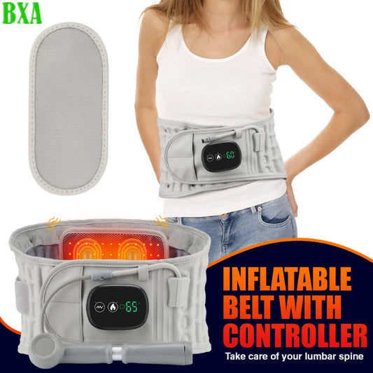 New Inflatable Belt Red Light Heating Vibration Massage Airbag Back Relief Waist Support Belt Abdomen Muscle Relax USB Charge